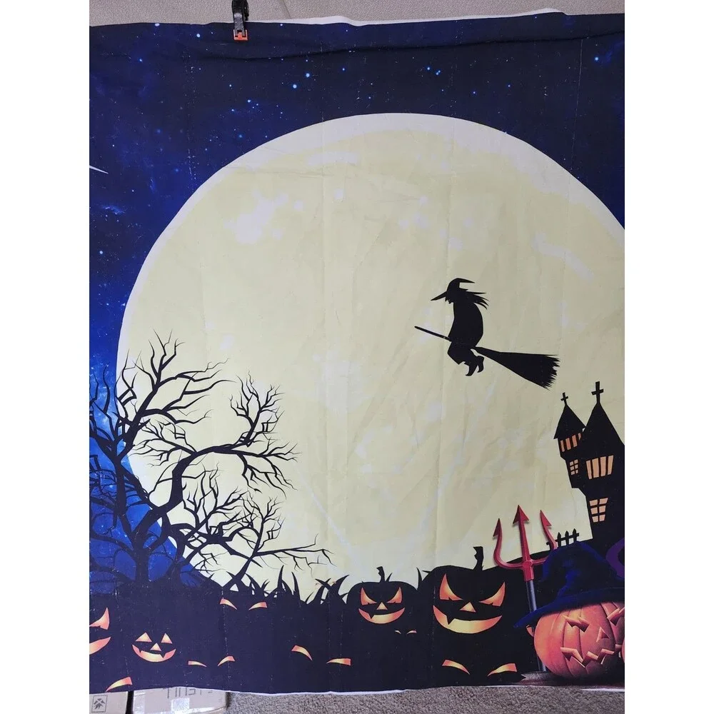 7X5FT Halloween Backdrop Photography Background Horror Moon Night Scary Cemetery